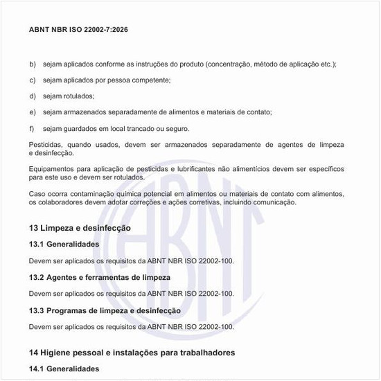 O que deve ser aplicado em relação à higiene pessoal e instalações para trabalhadores?