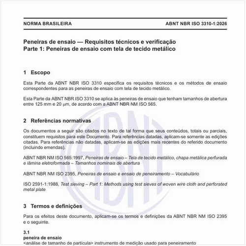 O que é uma peneira de ensaio?