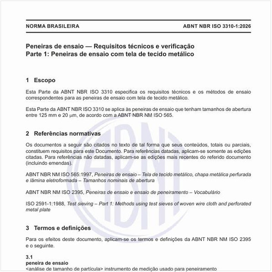 O que é uma peneira de ensaio?