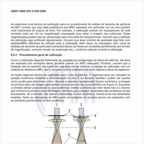 Como é um exemplo de erro de tamanho da escala devido ao plano da amostra não coincidir com o eixo eucêntrico?