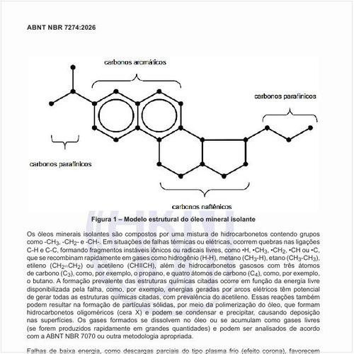 Qual é o modelo estrutural do óleo mineral isolante?