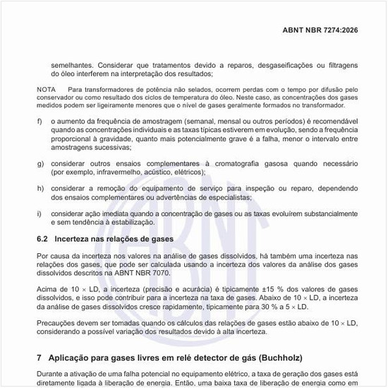 O que é a aplicação para gases livres em relé detector de gás (Buchholz)?