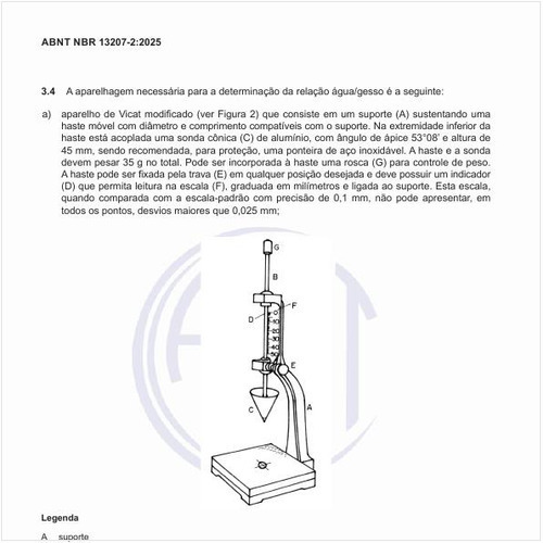 Como deve ser o aparelho de Vicat modificado?