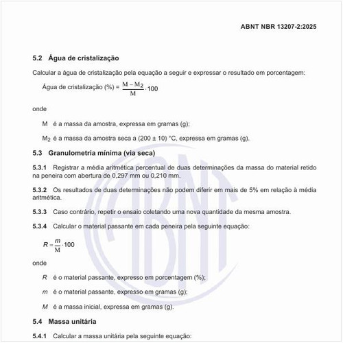 Como registrar a granulometria mínima (via seca)?