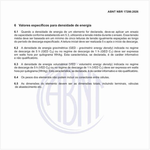 Quais são os valores específicos para a densidade de energia?