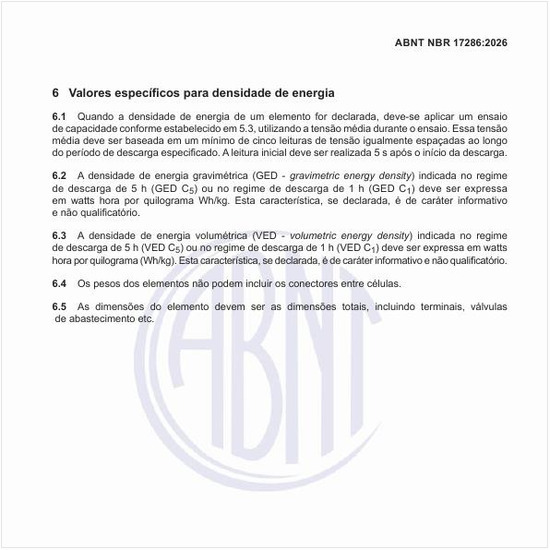 Quais são os valores específicos para a densidade de energia?