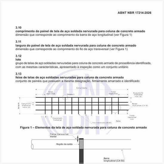 Qual a forma de medição do espaçamento entre fios ou barras, eixo a eixo?