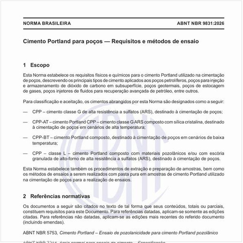 Quais são os requisitos de desempenho para ensaios com pastas puras?