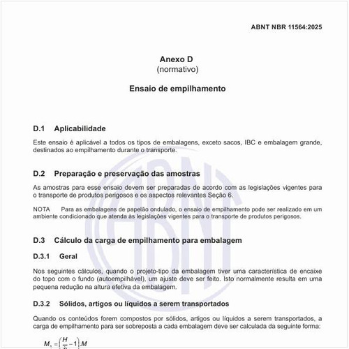 Para que serve o ensaio de empilhamento?