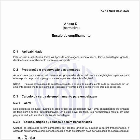 Para que serve o ensaio de empilhamento?