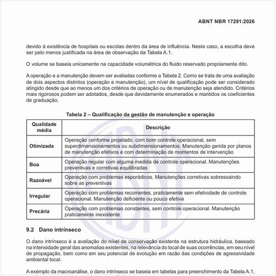 Qual deve ser a qualificação da gestão de manutenção e operação?