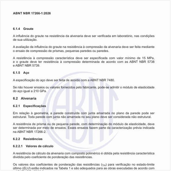 Quais são os valores dos coeficientes de ponderação das resistências?