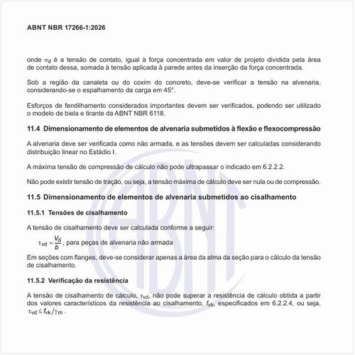 Como fazer o dimensionamento dos elementos de alvenaria submetidos ao cisalhamento?