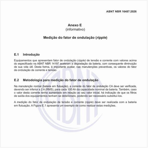 Como é um exemplo da realização da medição do fator de ondulação?