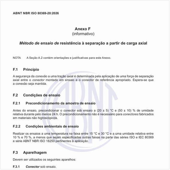 Como realizar o método de ensaio de resistência à separação a partir de carga axial?