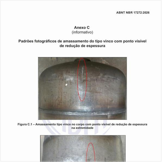 Como fica o amassamento tipo vinco no corpo com ponto visível de redução de espessura?