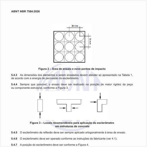 Quais são os locais recomendáveis para aplicação do esclerômetro em estruturas de concreto?