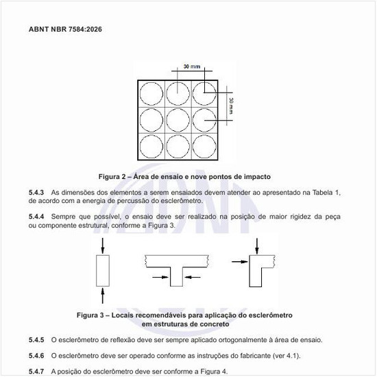 Quais são os locais recomendáveis para aplicação do esclerômetro em estruturas de concreto?