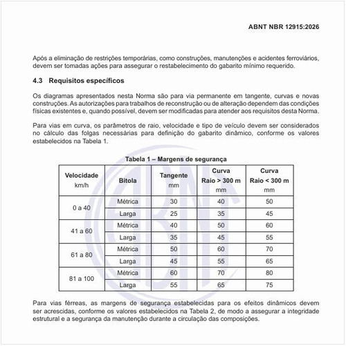 Quais as margens de segurança estabelecidas para os efeitos dinâmicos?
