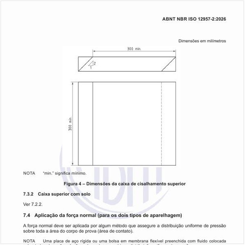 Quais são as dimensões da caixa de cisalhamento superior?