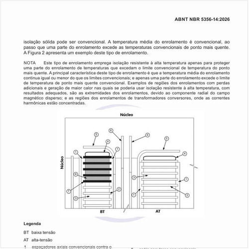 Qual é o exemplo de um enrolamento com isolação híbrida mista?