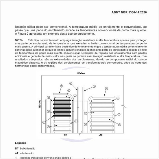 Qual é o exemplo de um enrolamento com isolação híbrida mista?