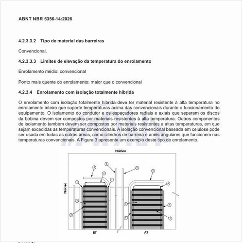 Como é um exemplo de enrolamentos com isolação totalmente híbrida?