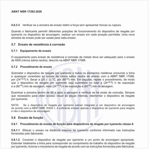 Qual o procedimento do ensaio de função?
