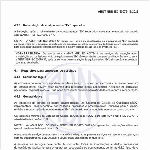 Quais são os requisitos para as empresas de serviços?