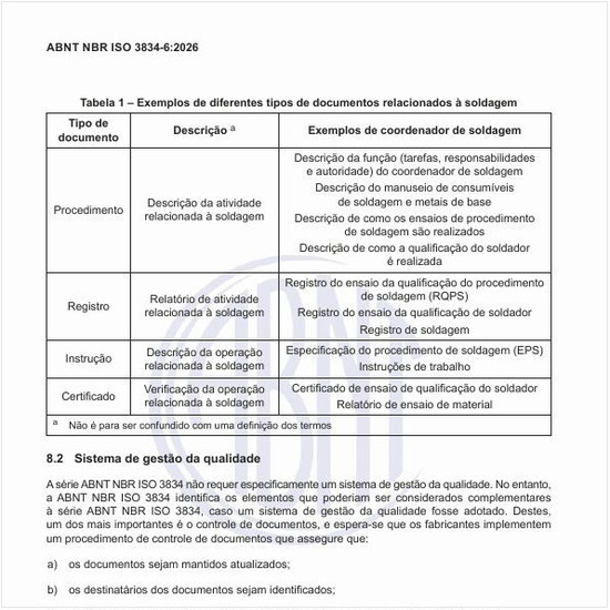 Quais são os exemplos de diferentes tipos de documentos relacionados à soldagem?