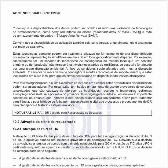 Como realizar a ativação do plano de recuperação?
