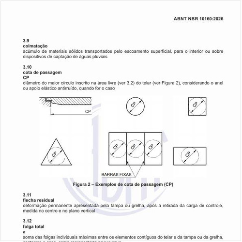 Quais são os exemplos de cota de passagem (CP)?
