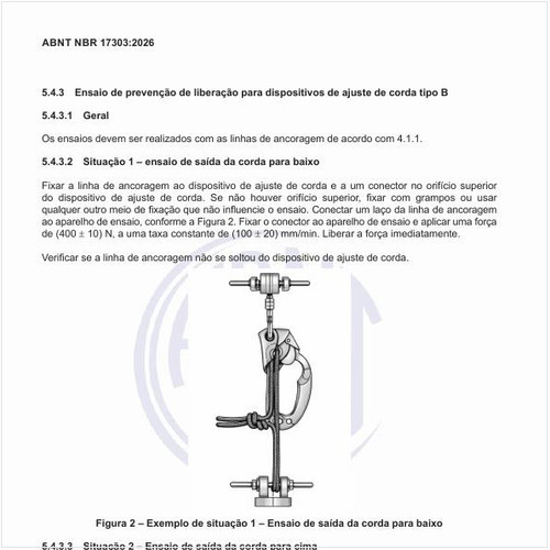 Qual é o exemplo de situação 1 ou o ensaio de saída da corda para baixo?