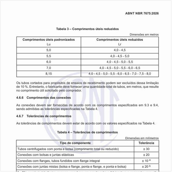 Quais são as tolerâncias de comprimentos?