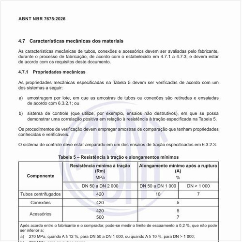Qual é a resistência à tração e alongamentos mínimos?