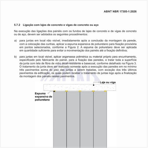 Como realizar a fixação provisória dos painéis no fundo de laje ou viga com uso de espuma expansiva de poliuretano?