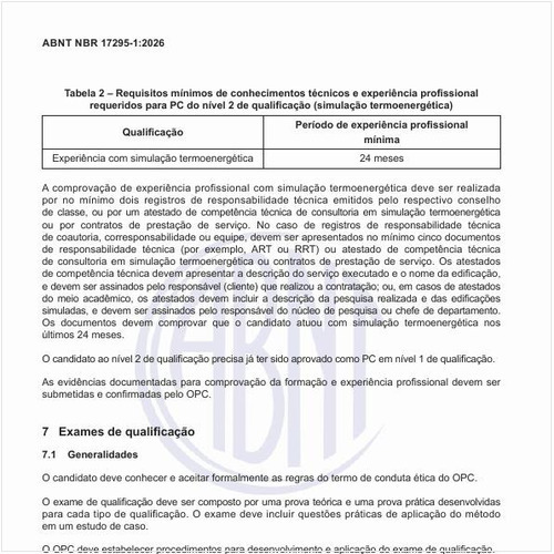 Quais são os requisitos mínimos de conhecimentos técnicos e experiência profissional requeridos para PC do nível 2 de qualificação (simulação termoenergética)?