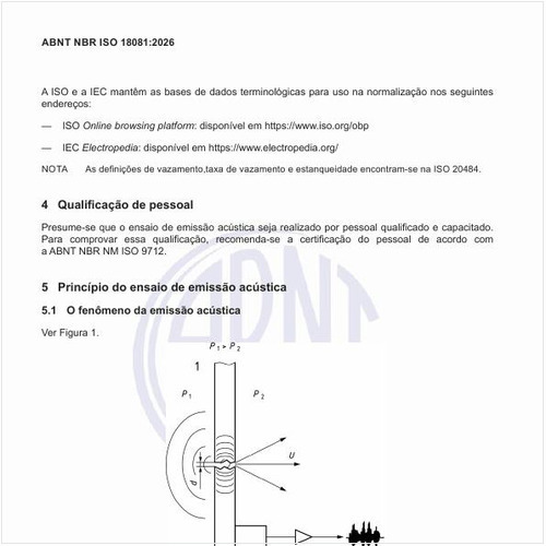 Qual é o princípio esquemático da emissão acústica e sua detecção?