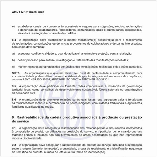Como deve ser feita a rastreabilidade da cadeia produtiva associada à produção ou prestação do serviço