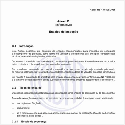 Quais são ensaios de inspeção?