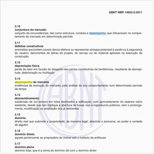Na avaliação de Imóveis Urbanos, o que significa desempenho de mercado?
