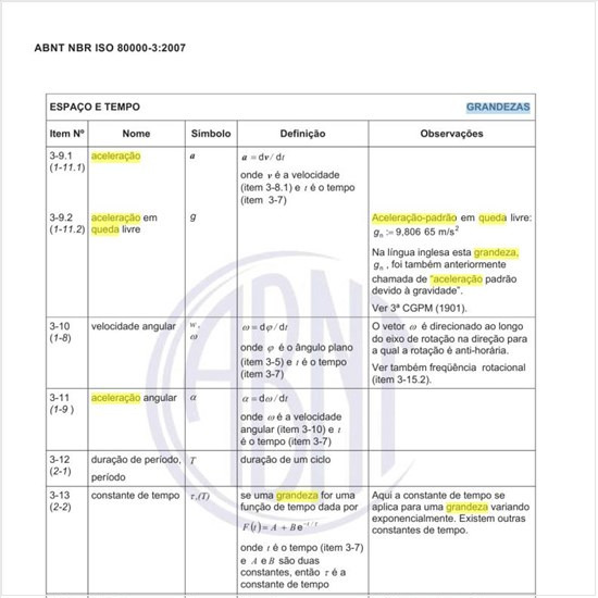 Como se define a grandeza aceleração (e aceleração em queda livre) e quais os símbolos empregados e a unidade SI correspondente?