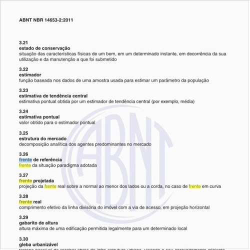 Na avaliação de Imóveis Urbanos, o que significa frente de referência?
