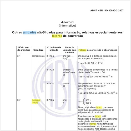 Quais as definições de unidades não SI de duração ou tempo e respectivos fatores de conversão?