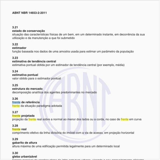 Na avaliação de Imóveis Urbanos, o que significa frente projetada?