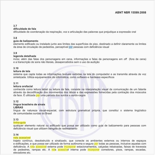 O que se entende por linha-guia e rota acessível, em se tratando de Comunicação?