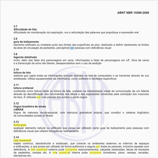O que se entende por linha-guia e rota acessível, em se tratando de Comunicação?