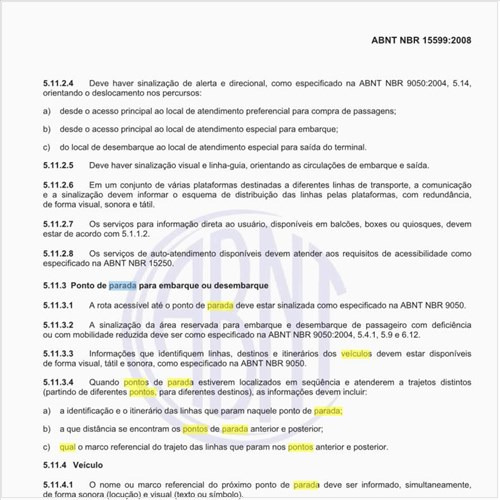 Qual o tratamento adequado para os veículos para a localização  dos pontos de parada, visando aos portadores de deficiência?