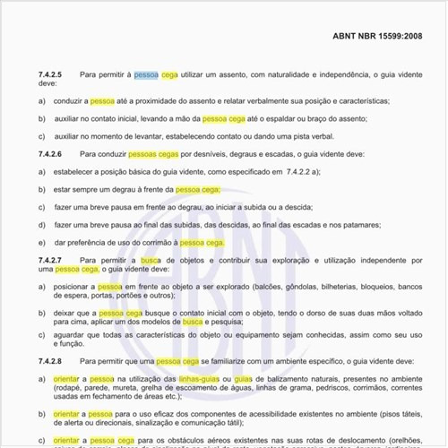 Como devem atuar os guias videntes, para orientar uma pessoa cega na busca de objetos?