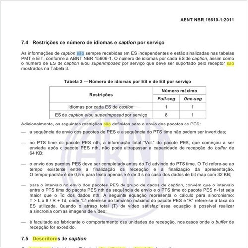 Quais são os descritores a serem utilizados na descrição de caption?